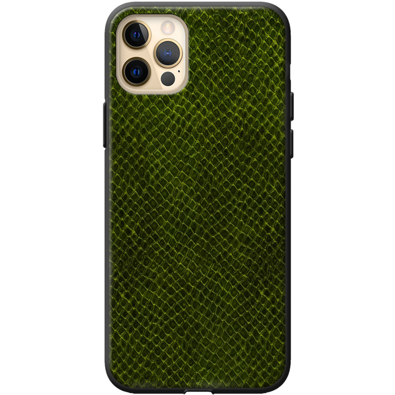 Кожаный чехол Boxface Apple iPhone 12 Pro Max Snake Forest Green
