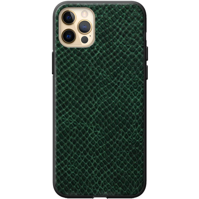 Кожаный чехол Boxface Apple iPhone 12 Pro Max Snake Emerald