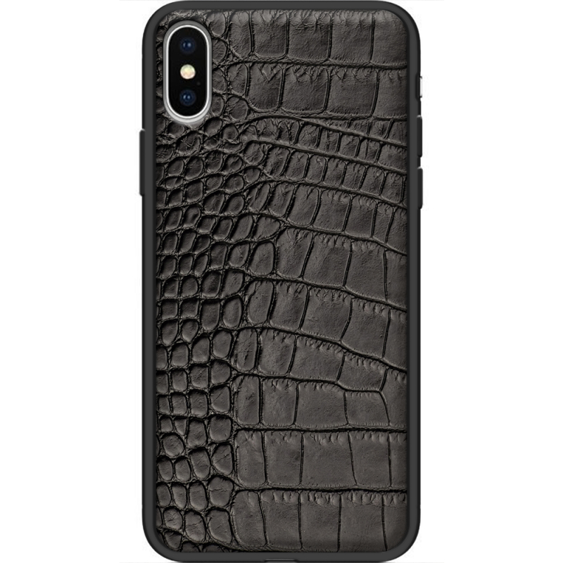 Кожаный чехол Boxface Apple iPhone X Crocodile Black