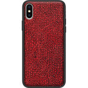 Кожаный чехол Boxface Apple iPhone X Snake Red