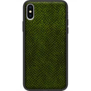 Кожаный чехол Boxface Apple iPhone X Snake Forest Green