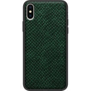 Кожаный чехол Boxface Apple iPhone X Snake Emerald