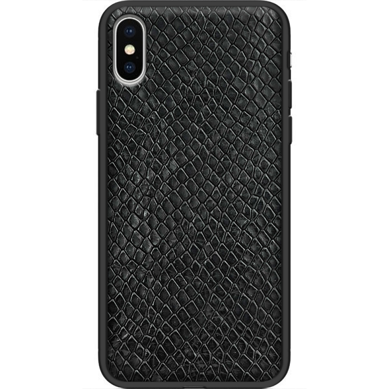 Кожаный чехол Boxface Apple iPhone XS Snake Black