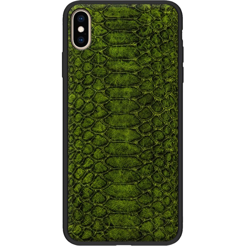 Кожаный чехол Boxface Apple iPhone XS Max Reptile Forest Green