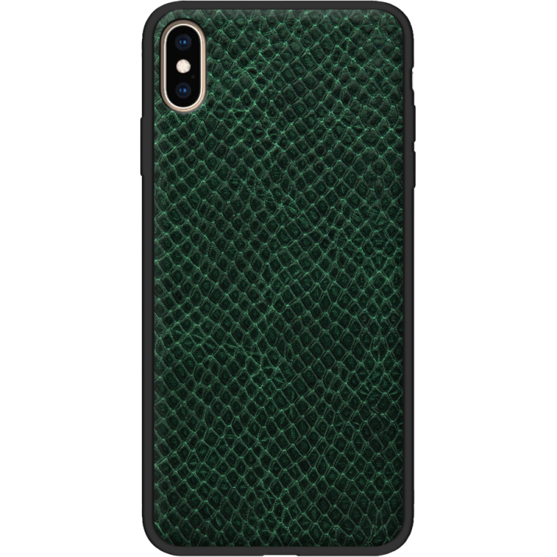 Кожаный чехол Boxface Apple iPhone XS Max Snake Emerald
