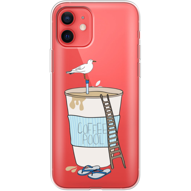 Прозрачный чехол BoxFace Apple iPhone 12 mini Segull in Cofee Pool