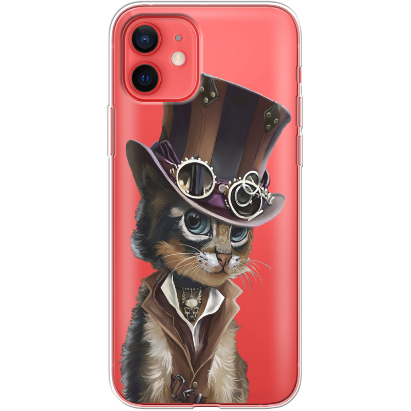 Прозрачный чехол BoxFace Apple iPhone 12 mini Steampunk Cat