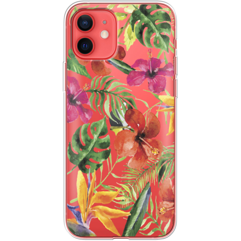 Прозрачный чехол BoxFace Apple iPhone 12 mini Tropical Flowers