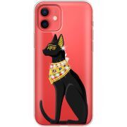 Чехол со стразами Apple iPhone 12 mini Egipet Cat