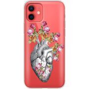 Чехол со стразами Apple iPhone 12 mini Heart