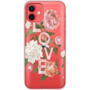 Чехол со стразами Apple iPhone 12 mini Love