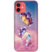 Чехол со стразами Apple iPhone 12 mini Butterflies
