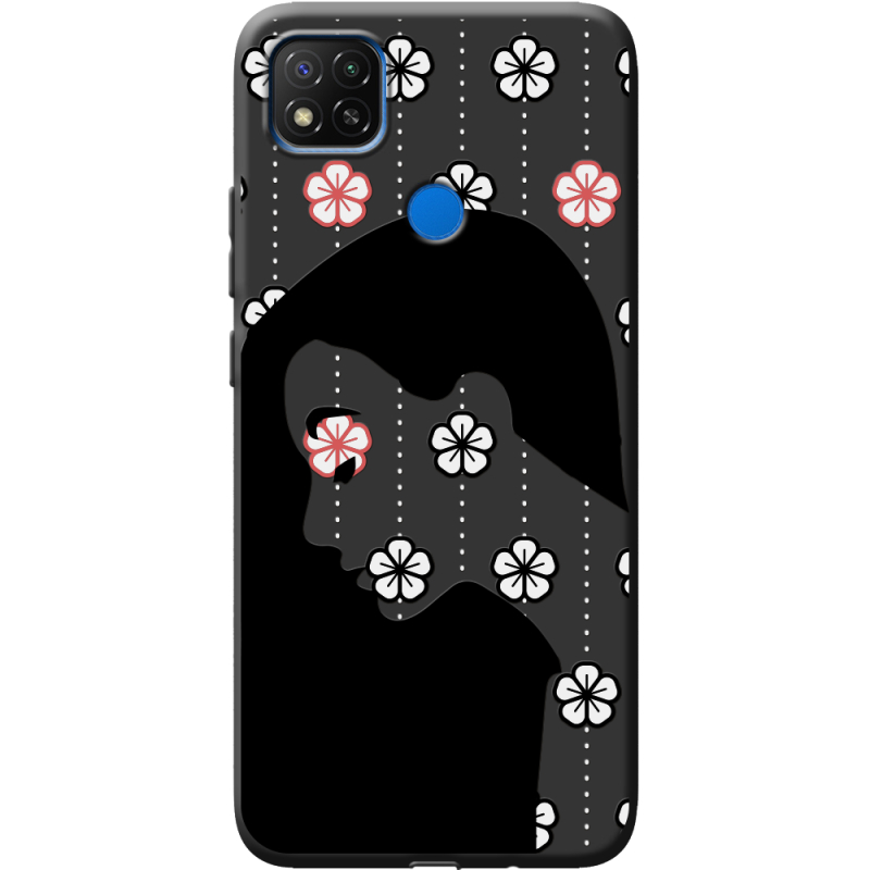 Черный чехол BoxFace Xiaomi Redmi 9C Flower Hair