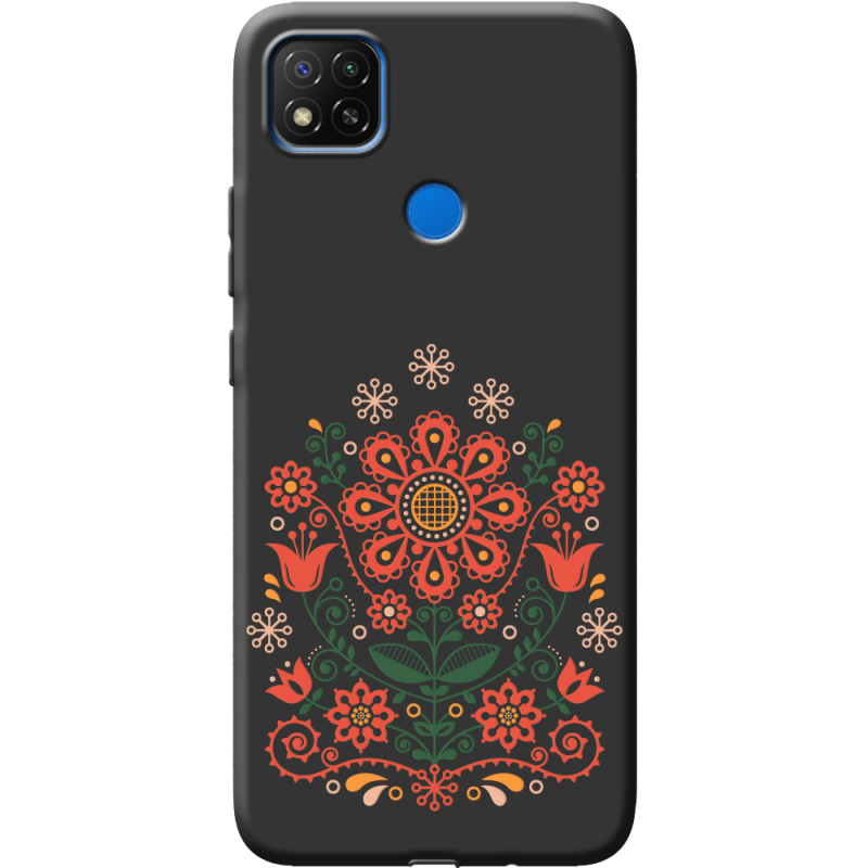 Черный чехол BoxFace Xiaomi Redmi 9C Ukrainian Ornament