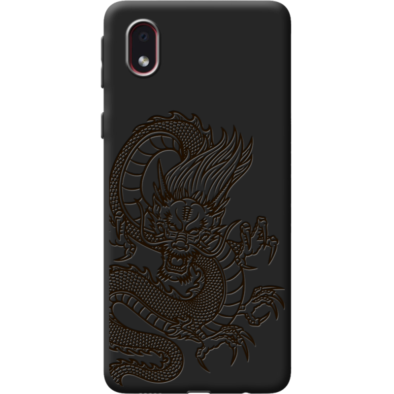 Черный чехол BoxFace Samsung Galaxy A01 Core (A013) Chinese Dragon