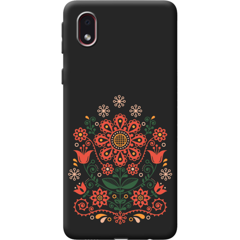 Черный чехол BoxFace Samsung Galaxy A01 Core (A013) Ukrainian Ornament