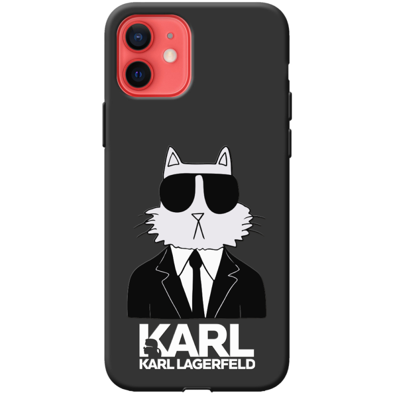 Черный чехол BoxFace Apple iPhone 12 mini Cat in Black