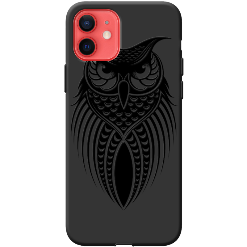 Черный чехол BoxFace Apple iPhone 12 mini Owl