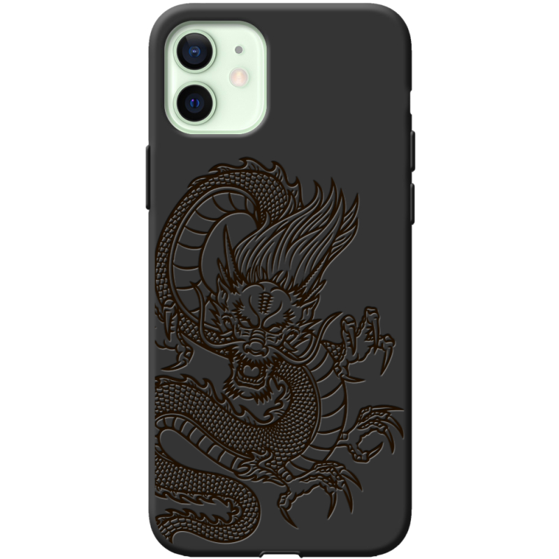 Черный чехол BoxFace Apple iPhone 12 Chinese Dragon