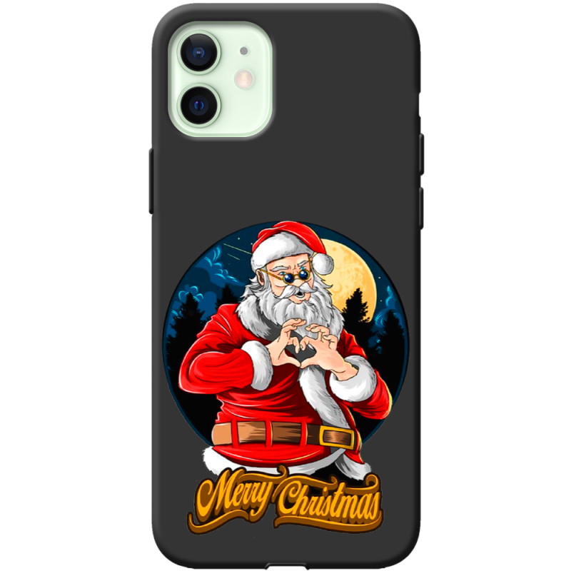 Черный чехол BoxFace Apple iPhone 12 Cool Santa