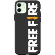 Черный чехол BoxFace Apple iPhone 12 Free Fire White Logo