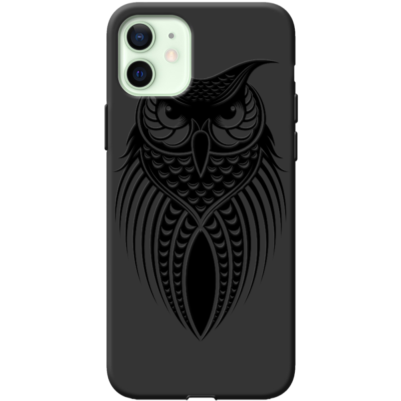 Черный чехол BoxFace Apple iPhone 12 Owl