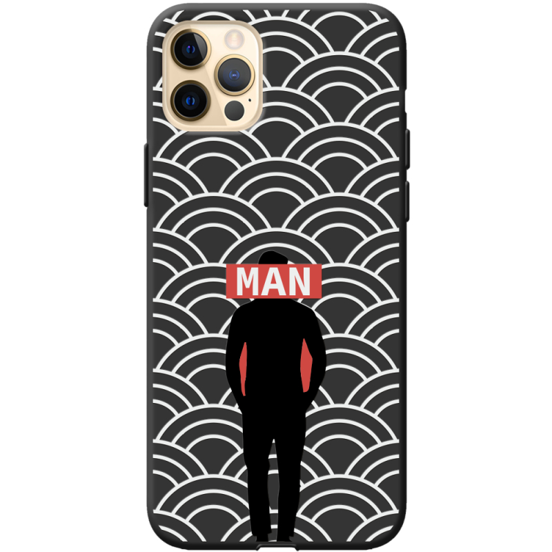 Черный чехол BoxFace Apple iPhone 12 Pro Max Man Pattern