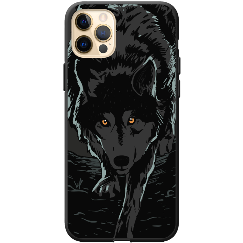Черный чехол BoxFace Apple iPhone 12 Pro Max Wolf