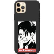 Черный чехол BoxFace Apple iPhone 12 Pro Max Attack On Titan - Ackerman