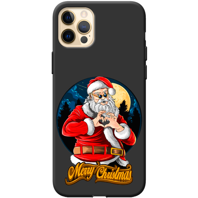 Черный чехол BoxFace Apple iPhone 12 Pro Max Cool Santa