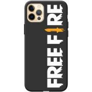 Черный чехол BoxFace Apple iPhone 12 Pro Max Free Fire White Logo