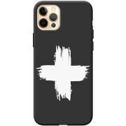 Черный чехол BoxFace Apple iPhone 12 Pro Max Білий хрест ЗСУ
