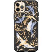 Черный чехол BoxFace Apple iPhone 12 Pro Max Ластівки