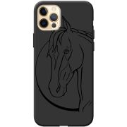 Черный чехол BoxFace Apple iPhone 12 Pro Max Horse