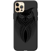 Черный чехол BoxFace Apple iPhone 12 Pro Max Owl