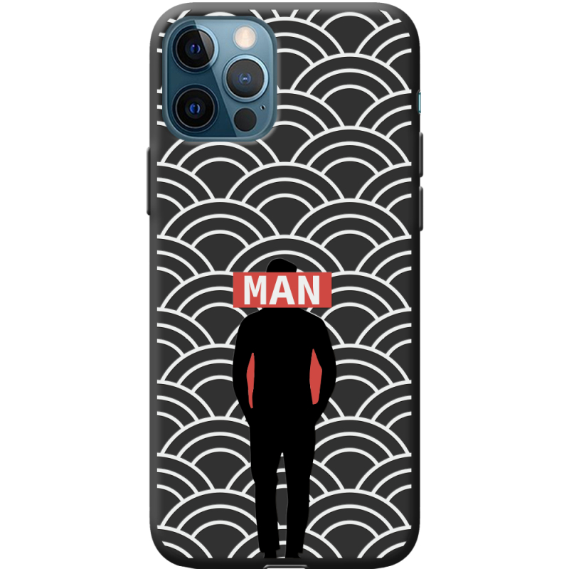 Черный чехол BoxFace Apple iPhone 12 Pro Man Pattern