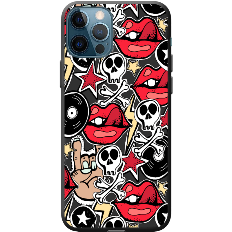 Черный чехол BoxFace Apple iPhone 12 Pro Rock Graffiti