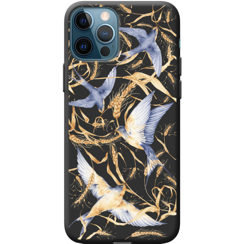 Черный чехол BoxFace Apple iPhone 12 Pro Ластівки