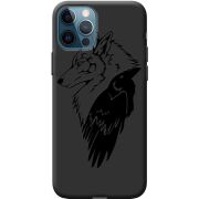Черный чехол BoxFace Apple iPhone 12 Pro Wolf and Raven