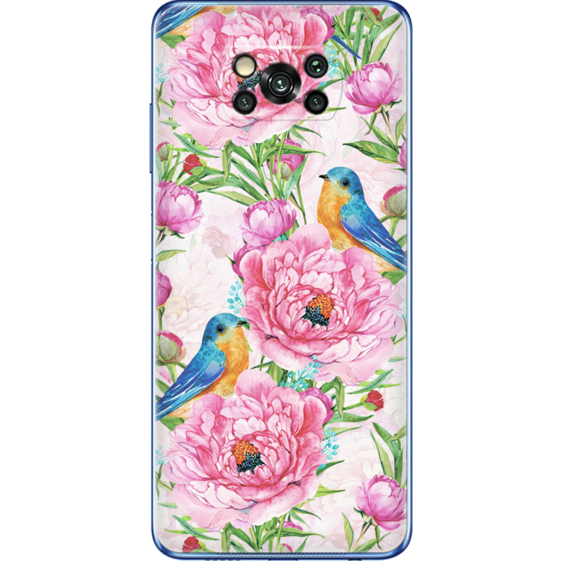 Чехол BoxFace Poco X3 Birds and Flowers