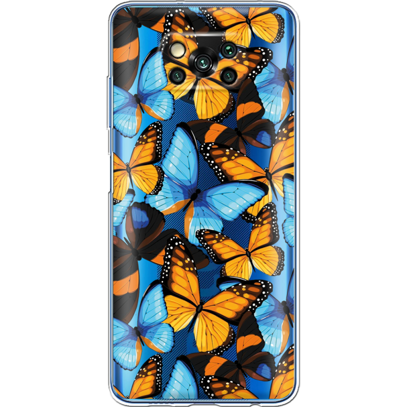 Прозрачный чехол BoxFace Xiaomi Poco X3 Butterfly Morpho