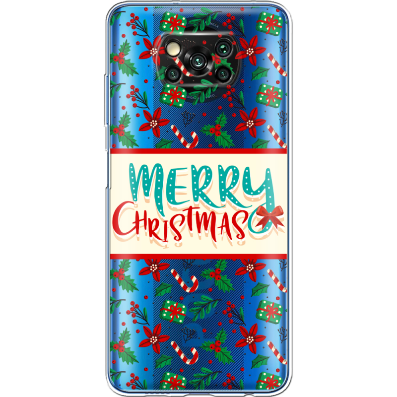 Прозрачный чехол BoxFace Xiaomi Poco X3 Vintage Christmas Pattern