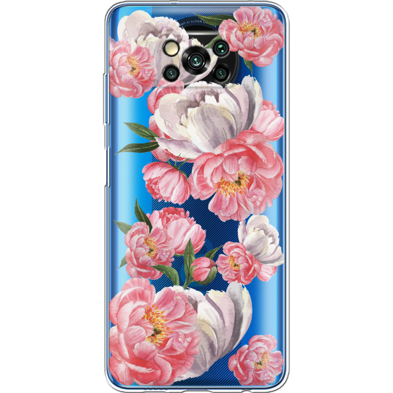 Прозрачный чехол BoxFace Xiaomi Poco X3 Peony Watercolor Style