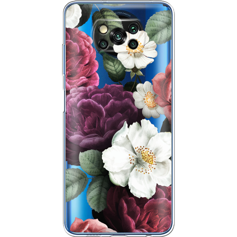 Прозрачный чехол BoxFace Xiaomi Poco X3 Floral Dark Dreams