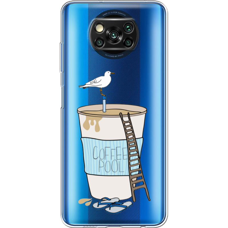 Прозрачный чехол BoxFace Xiaomi Poco X3 Segull in Cofee Pool