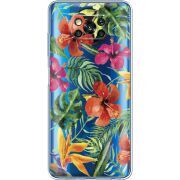 Прозрачный чехол BoxFace Xiaomi Poco X3 Tropical Flowers