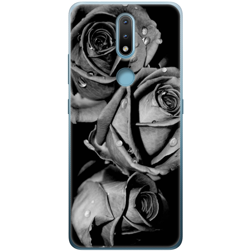 Чехол BoxFace Nokia 2.4 Black and White Roses