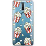 Прозрачный чехол BoxFace Nokia 2.4 с 3D-глазками Popcorn