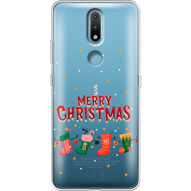 Прозрачный чехол BoxFace Nokia 2.4 Merry Christmas