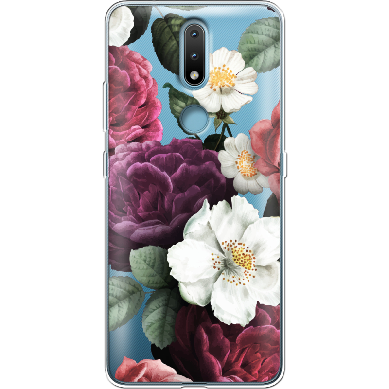 Прозрачный чехол BoxFace Nokia 2.4 Floral Dark Dreams